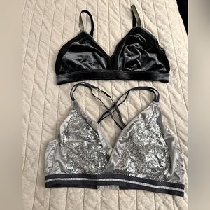 Sequin & Velour Lane Bryant Bralettes 18/20